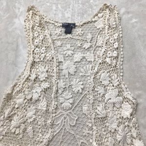 Juniors lace cardigan.